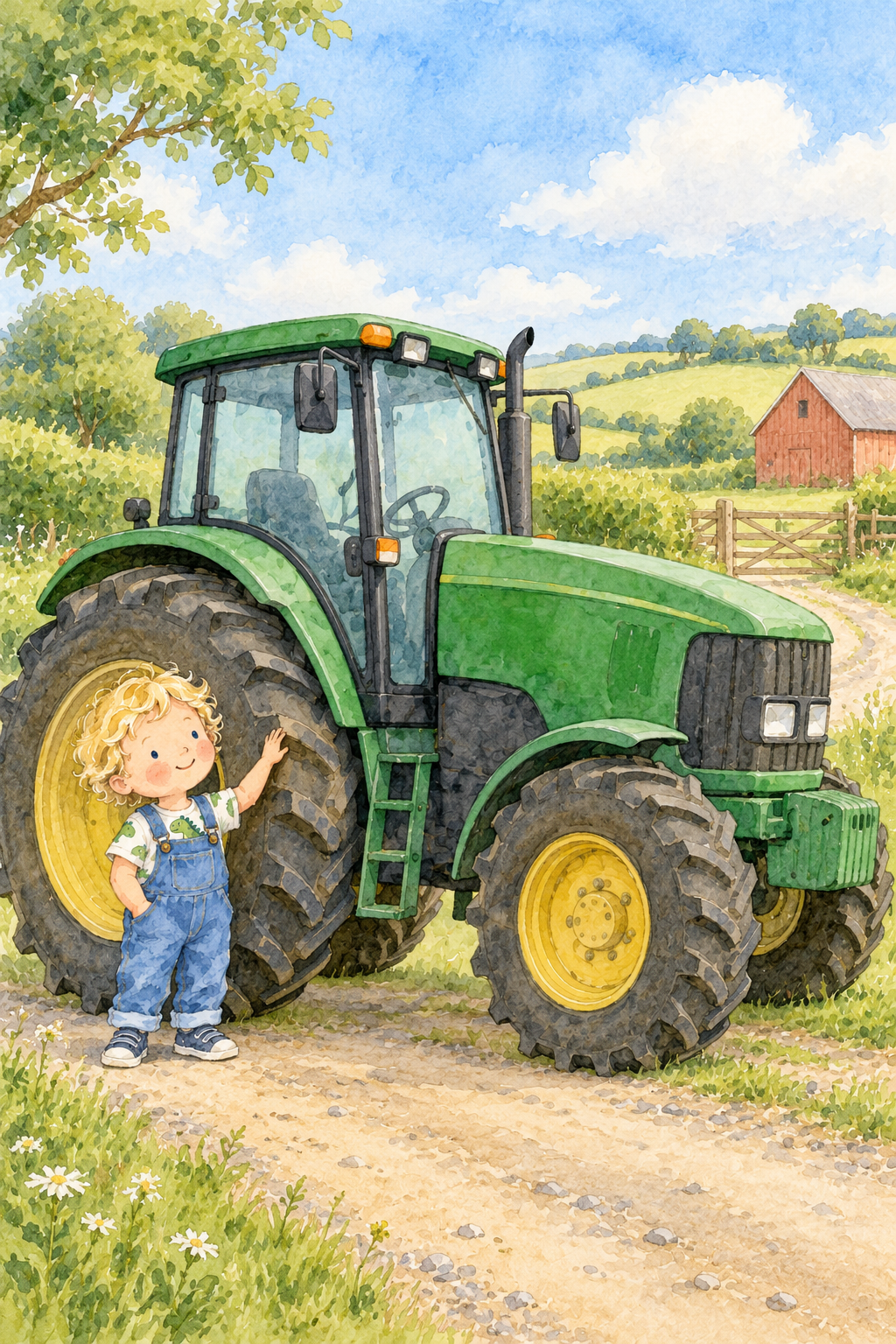 Beside the tractor