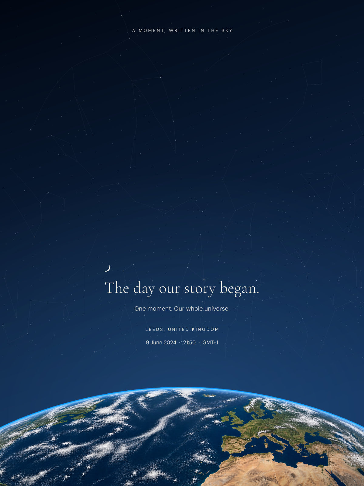 The World Beneath the Stars — genuine personalised artwork export