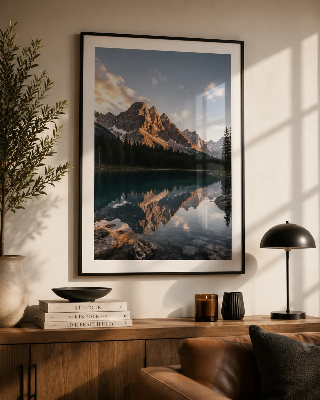 A personalised photographic poster print displayed in a frame