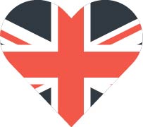 heart shaped british flag