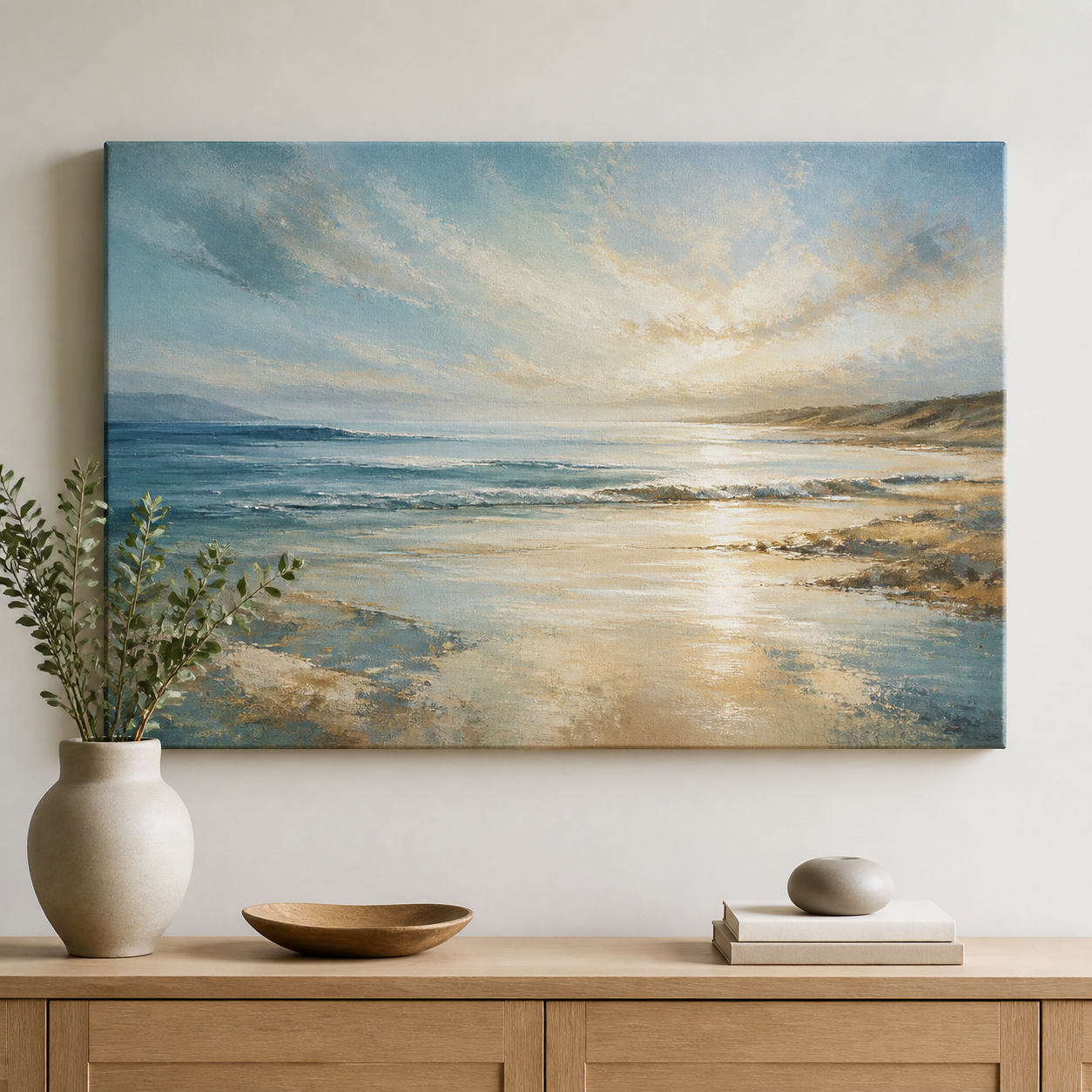 A personalised YI2C canvas print displayed in a contemporary home
