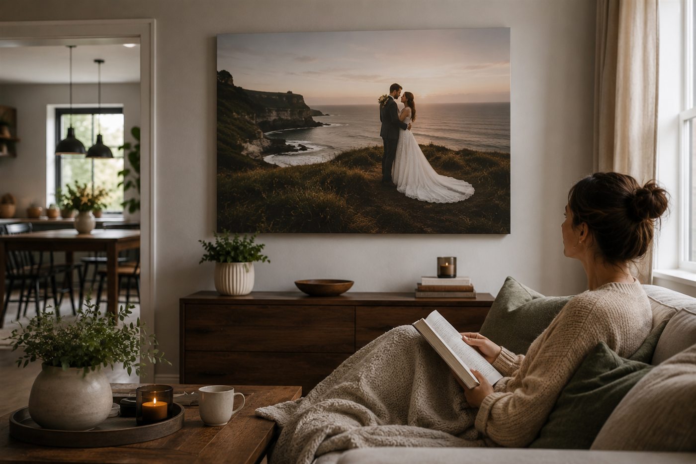 Wedding photograph printed on canvas