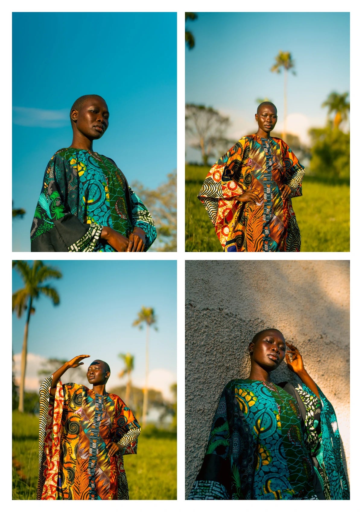 Same four photographs in an aligned grid with consistent gaps and complete faces