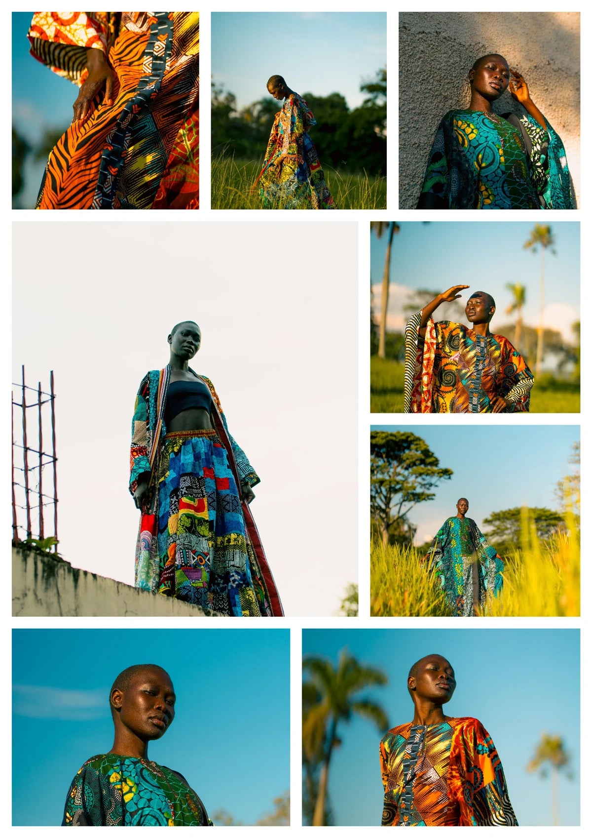 Eight-photo collage of the supplied portrait series with one larger feature image