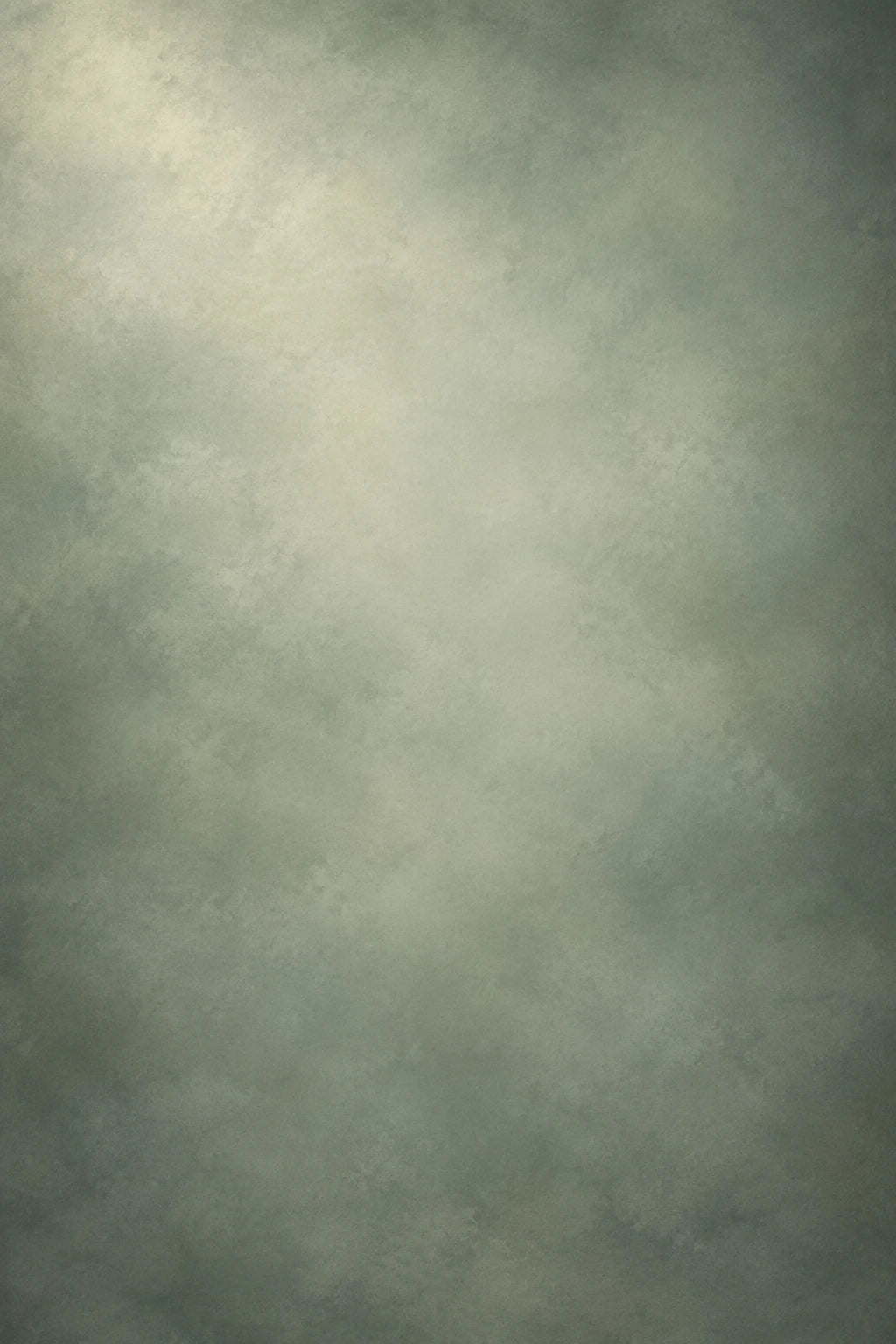 Child-free portrait backdrop in pale sage and grey-green with a softly lit centre.