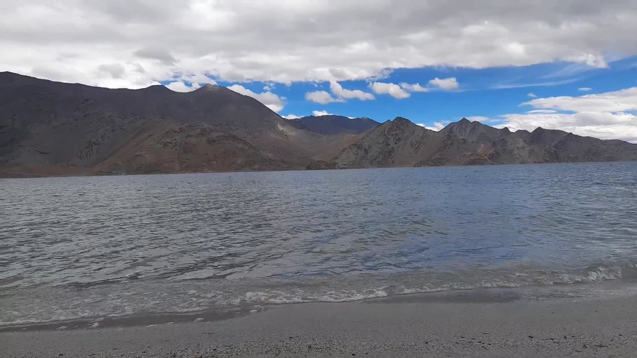 Pangong lake wave at video frame 15, exported directly from the CC0 source clip.