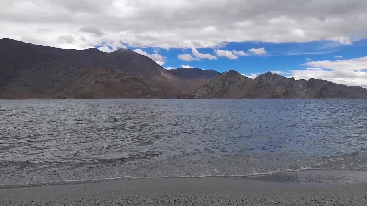 Pangong lake wave at video frame 90, exported directly from the CC0 source clip.