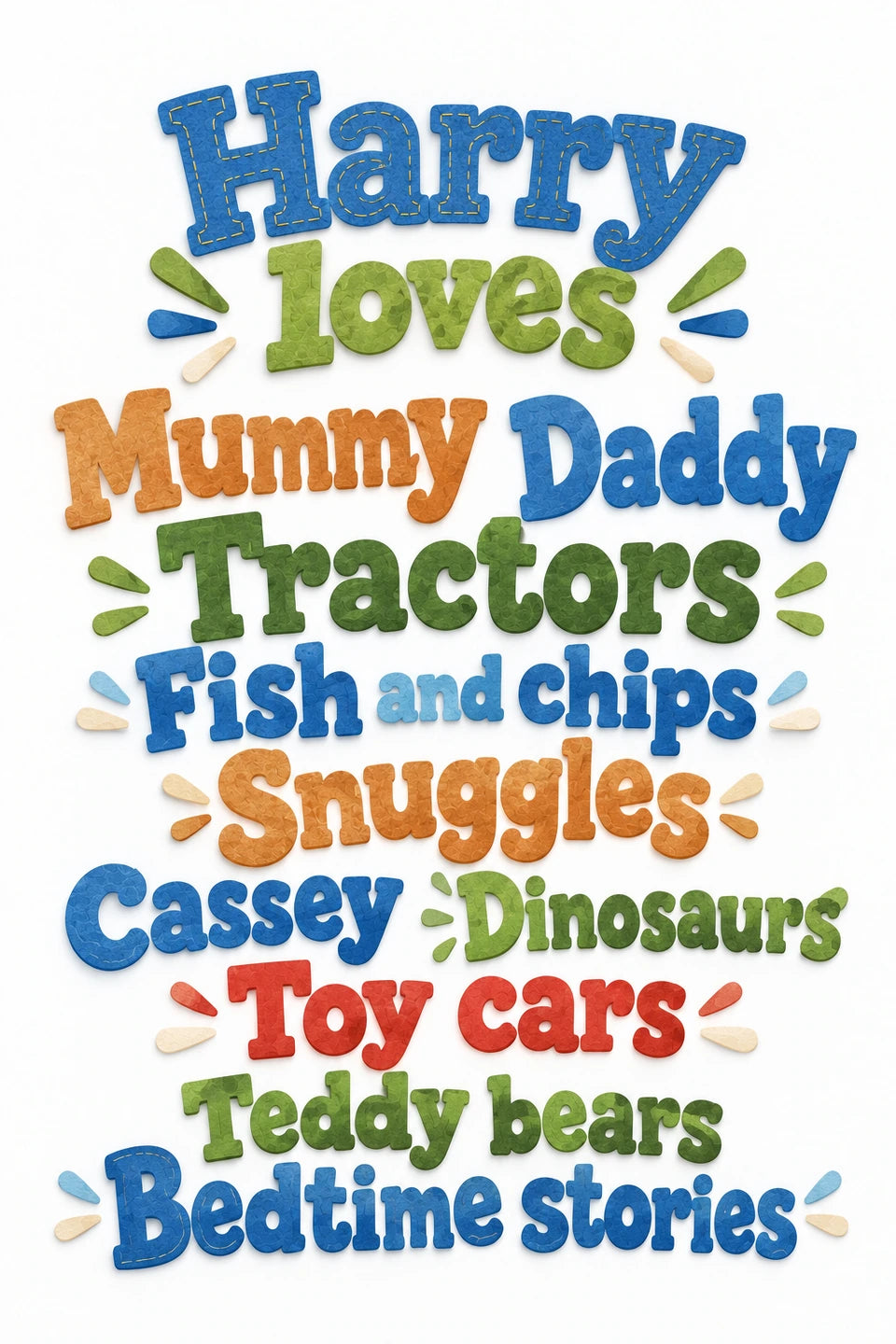 Matching favourite-words artwork