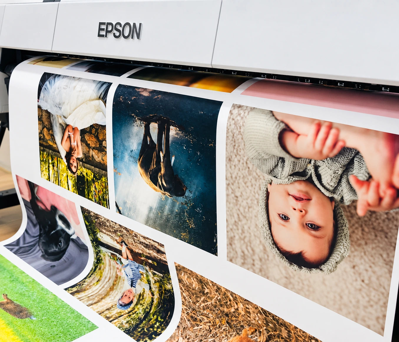 Epson printer producing photographic canvas prints in our West Yorkshire workshop.