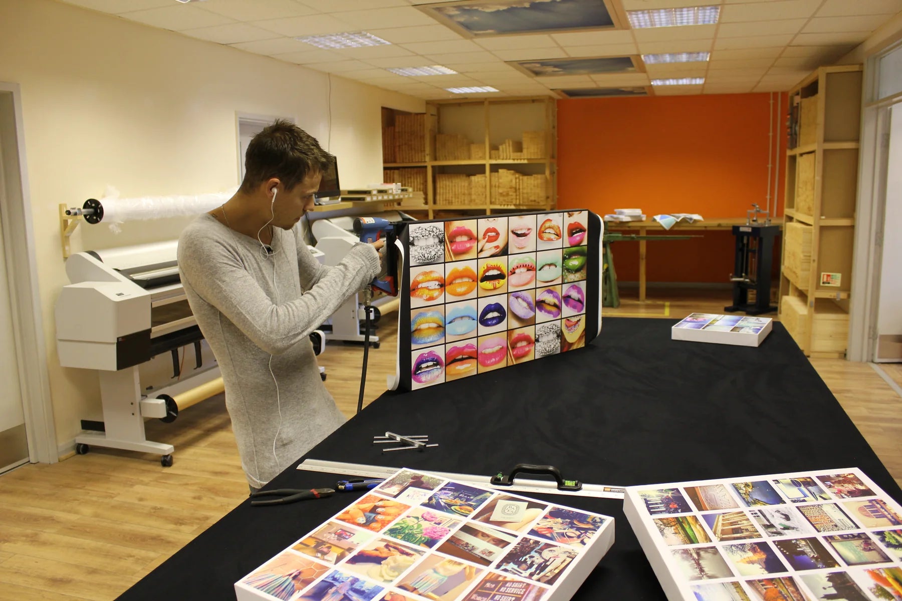 Jamie working on a canvas in an older YI2C workshop around 2012