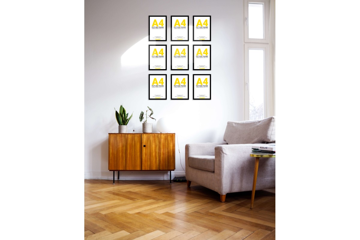 Black Frame Gallery Wall, Set of Nine Black Frame Gallery Wall, Set of Nine
