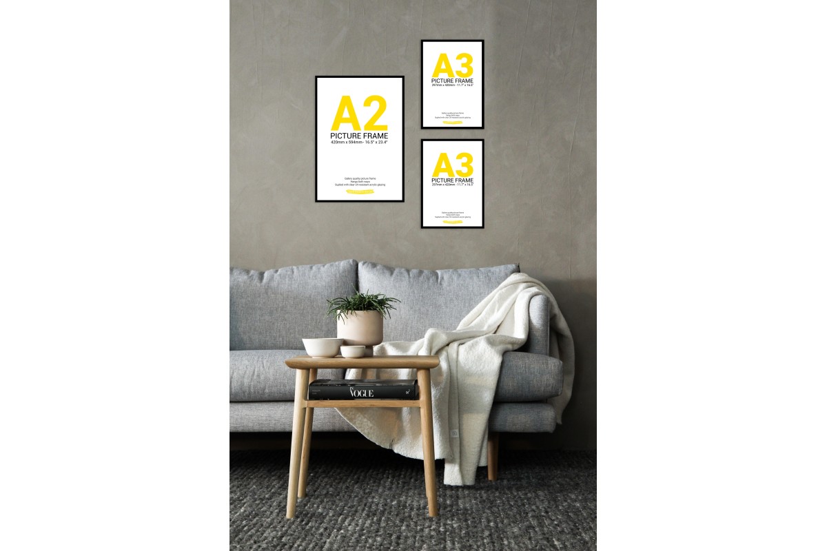 Black Frame Gallery Wall, Set of Three Black Frame Gallery Wall, Set of Three