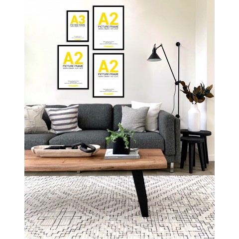 Black Frame Gallery Wall, Set of Four