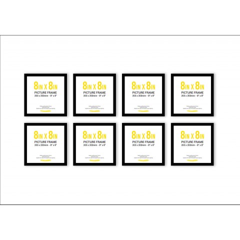 Black Frame Gallery Wall, Set of Eight