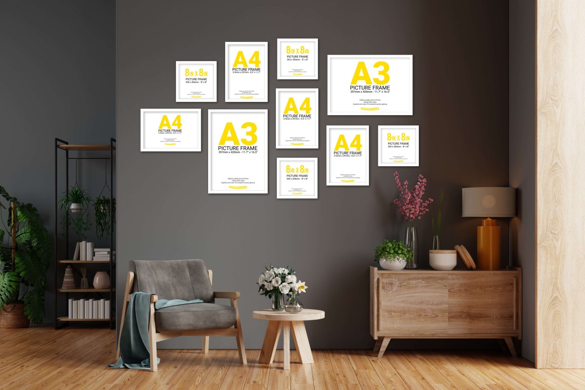 White Frame Gallery Wall, Set of Ten White Frame Gallery Wall, Set of Ten