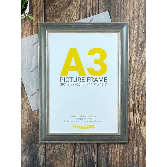 A3 Grey Wooden Frame