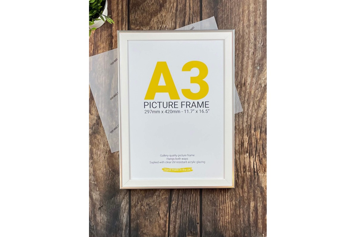 A3 Silver and White Photo Frame A3 Silver and White Photo Frame
