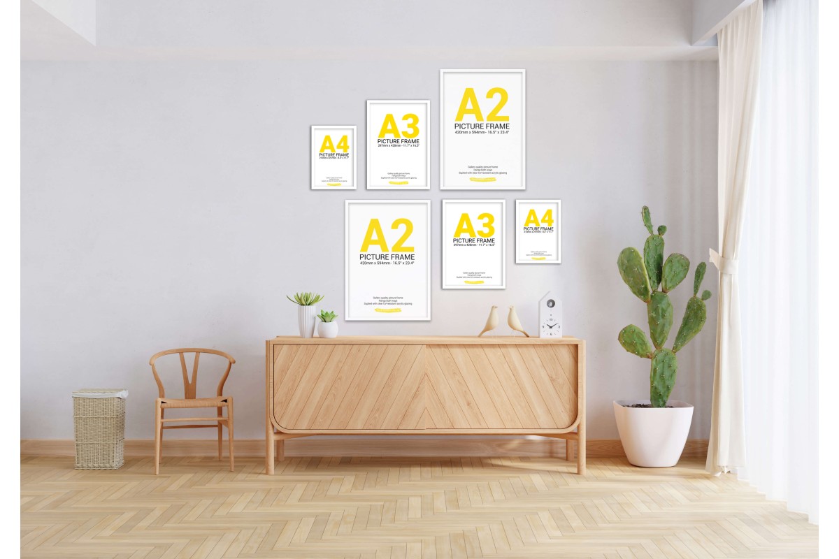 White Frame Gallery Wall, Set of Six Multi Sizes White Frame Gallery Wall, Set of Six Multi Sizes