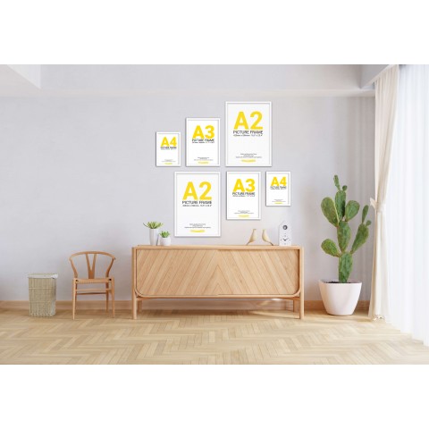 White Frame Gallery Wall, Set of Six Multi Sizes