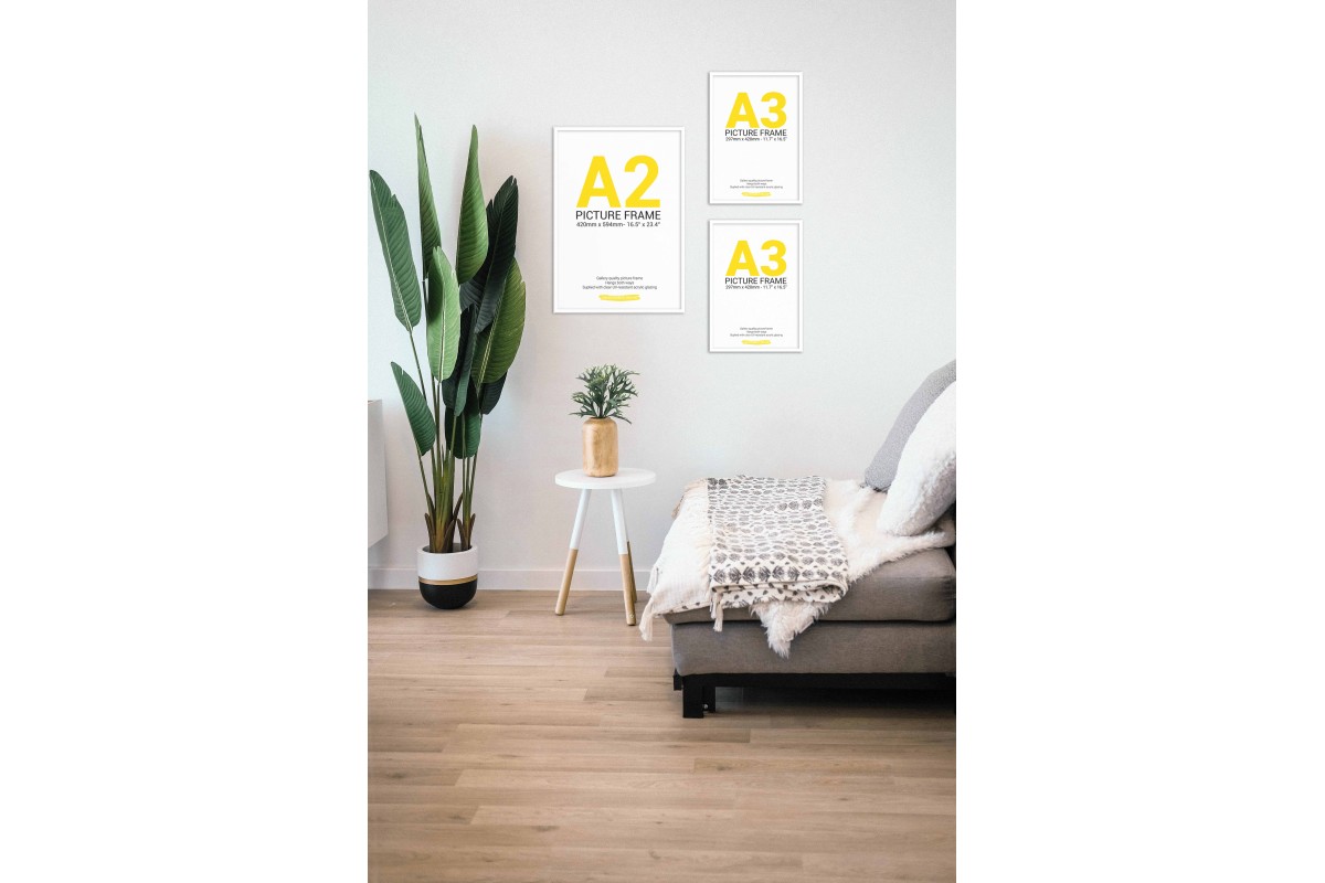 White Frame Gallery Wall, Set of Three White Frame Gallery Wall, Set of Three