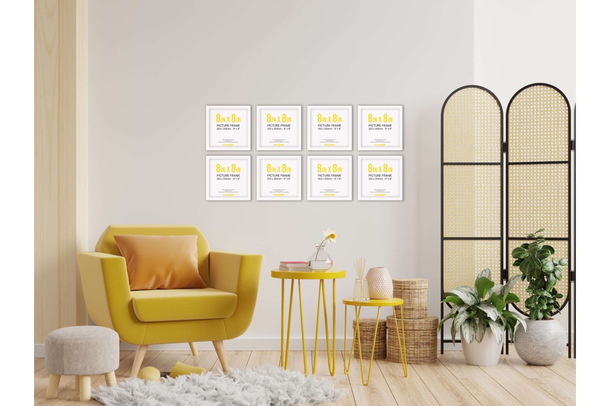 White Frame Gallery Wall, Set of Eight White Frame Gallery Wall, Set of Eight