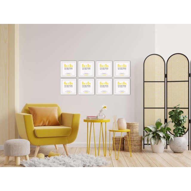 White Frame Gallery Wall, Set of Eight