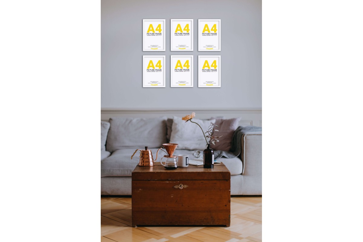 White Frame Gallery Wall, Set of Six White Frame Gallery Wall, Set of Six