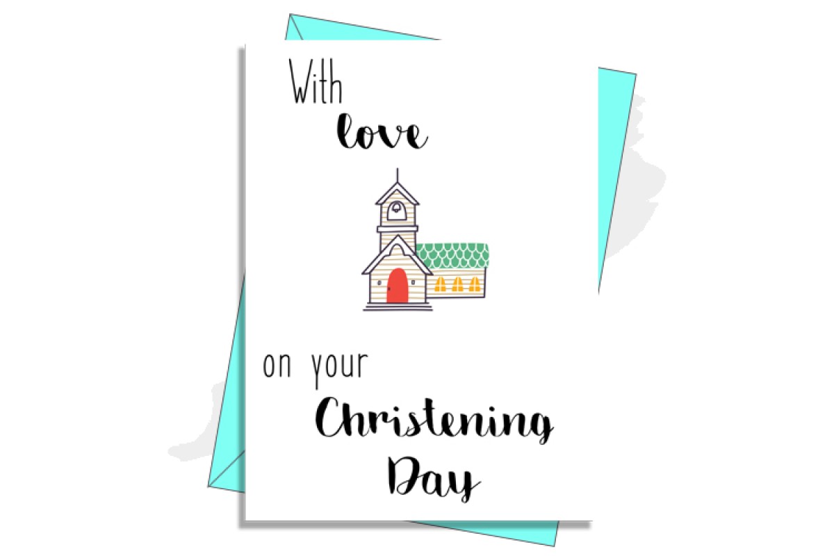 Christening Card - With Love