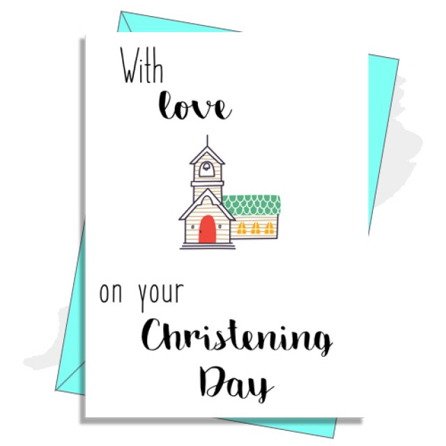 Christening Card - With Love