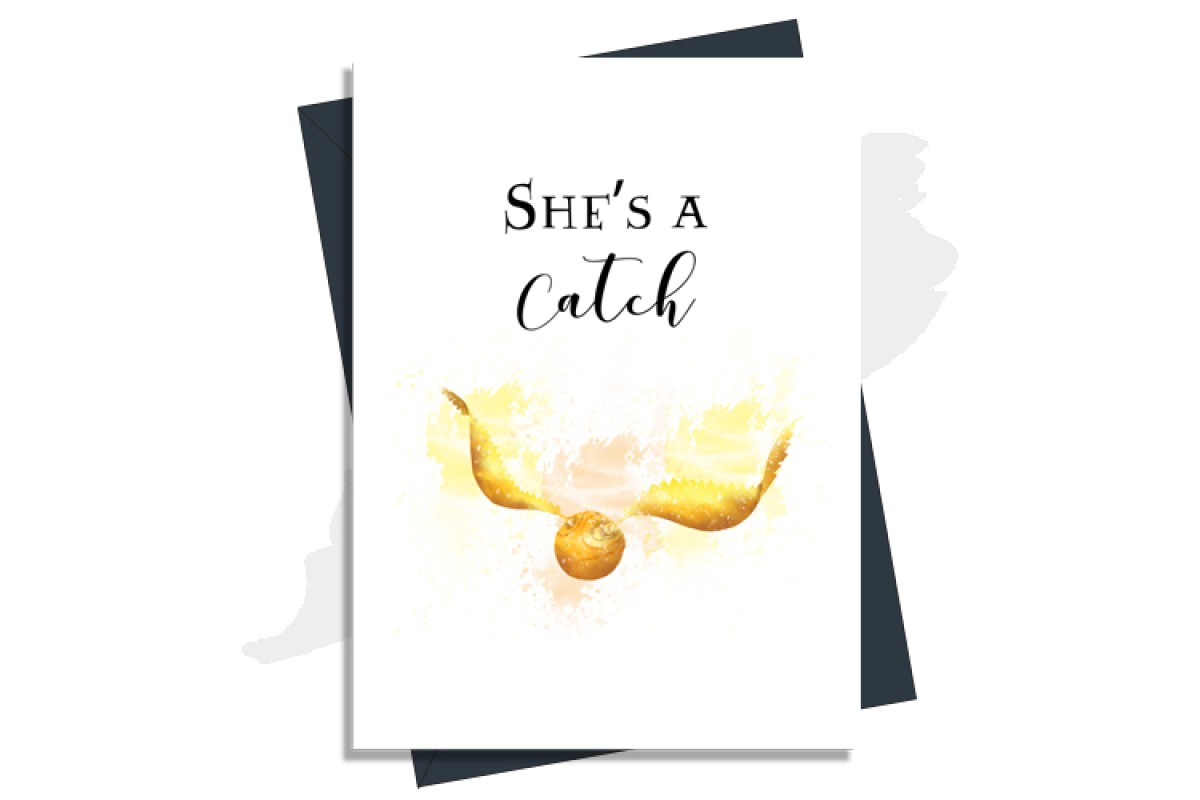 Anniversary Card 'She's A Catch' Harry Potter Inspired