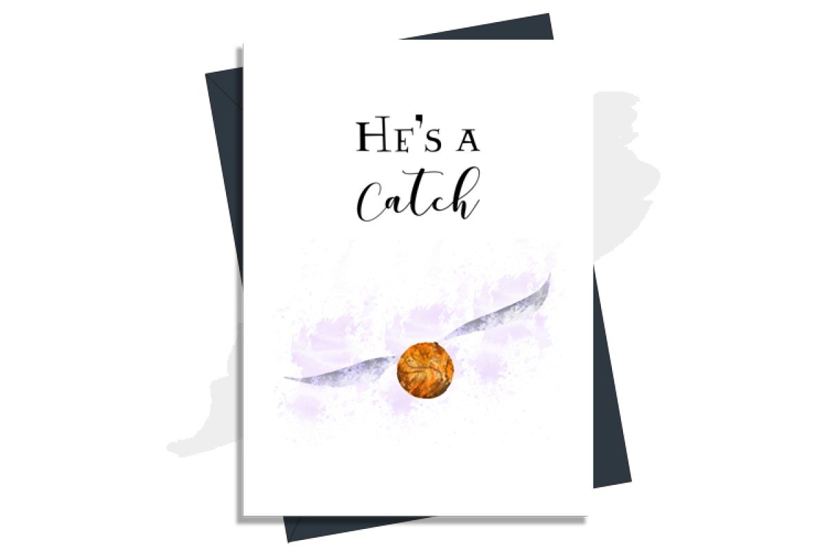Anniversary Card 'He's A Catch' Harry Potter Inspired