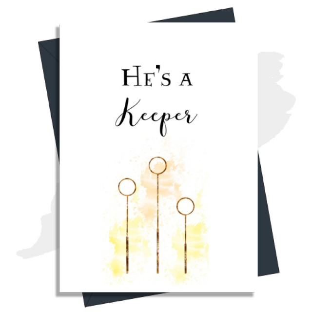 Anniversary Card 'He's A Keeper' Harry Potter Inspired