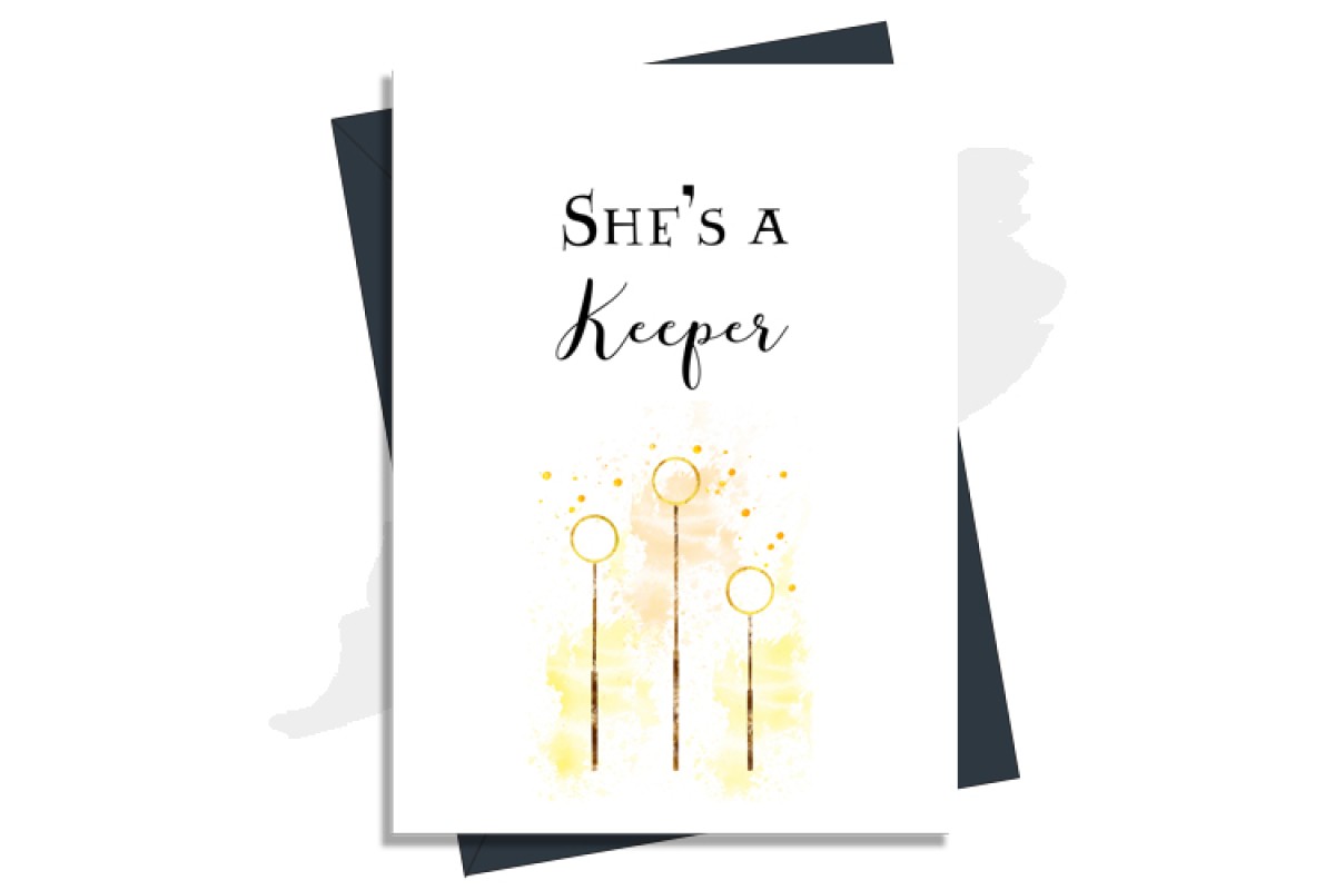 Anniversary Card 'She's A Keeper' Harry Potter Inspired