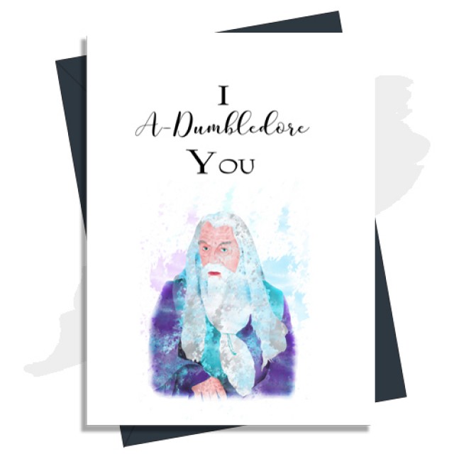 Anniversary Card 'I A Dumbledore You' In Blue Harry Potter Inspired