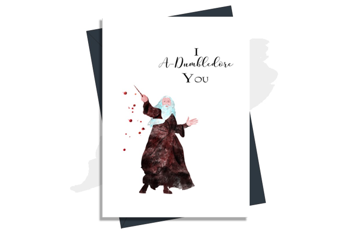 Anniversary Card 'I A Dumbledore You' In Brown Harry Potter Inspired