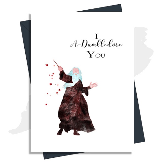 Anniversary Card 'I A Dumbledore You' In Brown Harry Potter Inspired