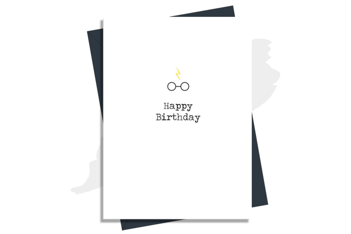 Harry Potter Inspired Birthday Card - Happy Birthday Glasses