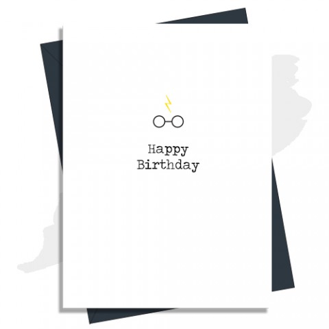 Harry Potter Inspired Birthday Card - Happy Birthday Glasses