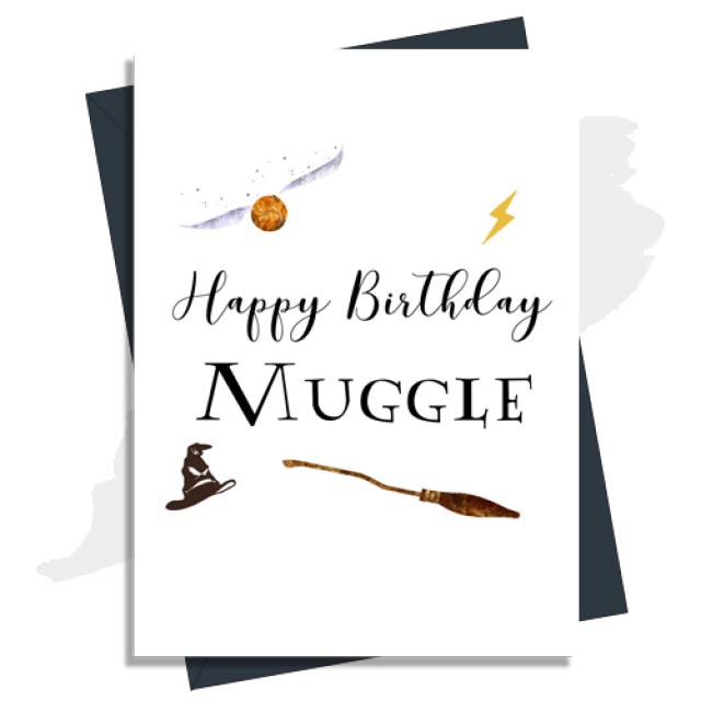 Harry Potter Inspired Birthday Card | Happy Birthday Muggle