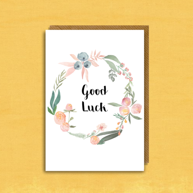 Good Luck - Floral Wreath Two