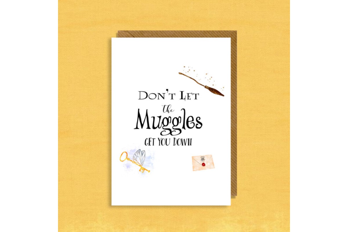 Thinking of You Card 'Don't Let the Muggles Get You Down' Harry Potter Inspired Thinking of You Card 'Don't Let the Muggles Get You Down' Harry Potter Inspired