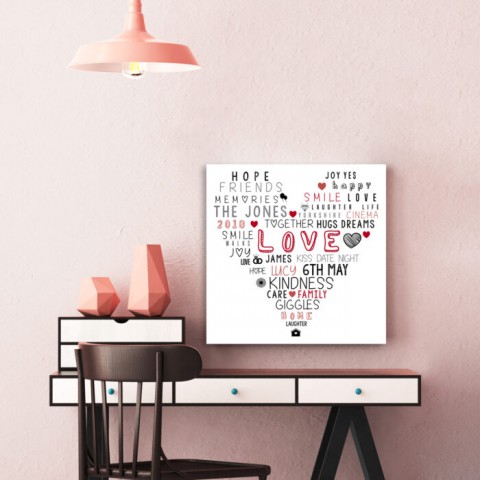 Personalised Heart Word Art | Typography | Next day delivery