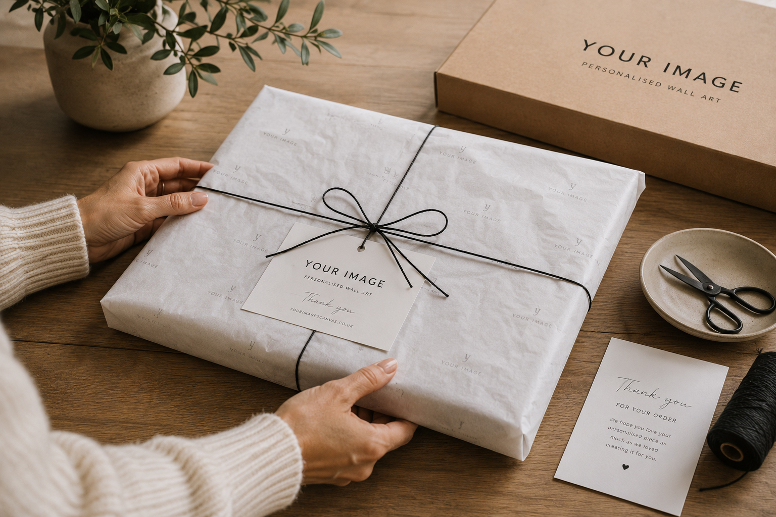 Carefully packaged print ready for delivery