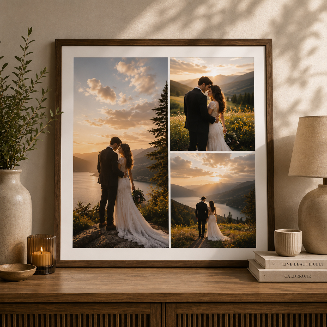 Three photo collage print layout