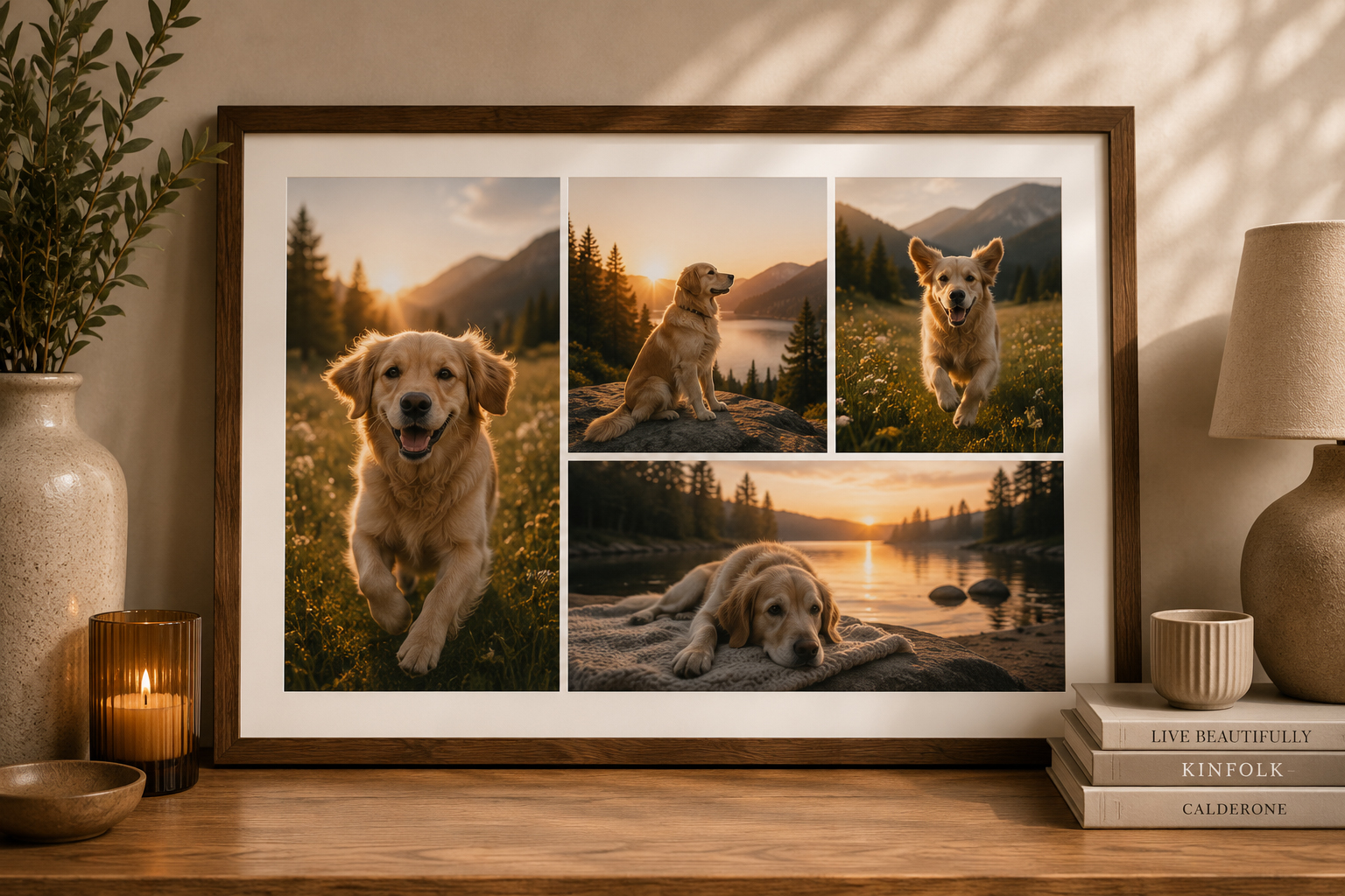 Four photo rectangle collage print layout