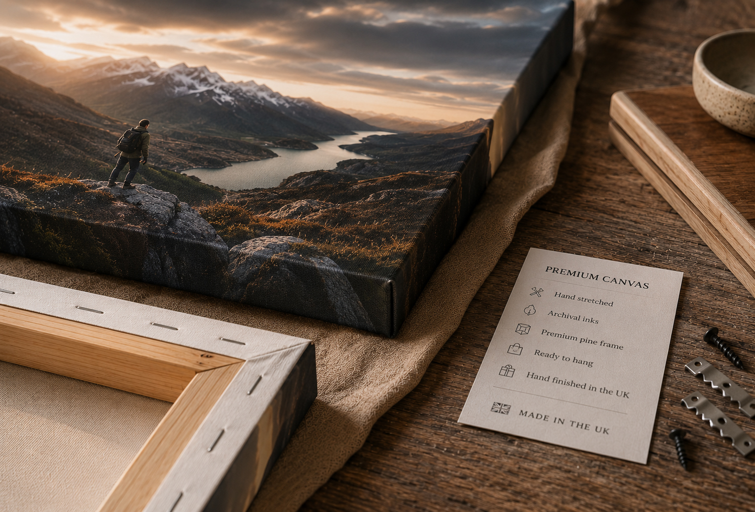 Premium canvas craftsmanship detail