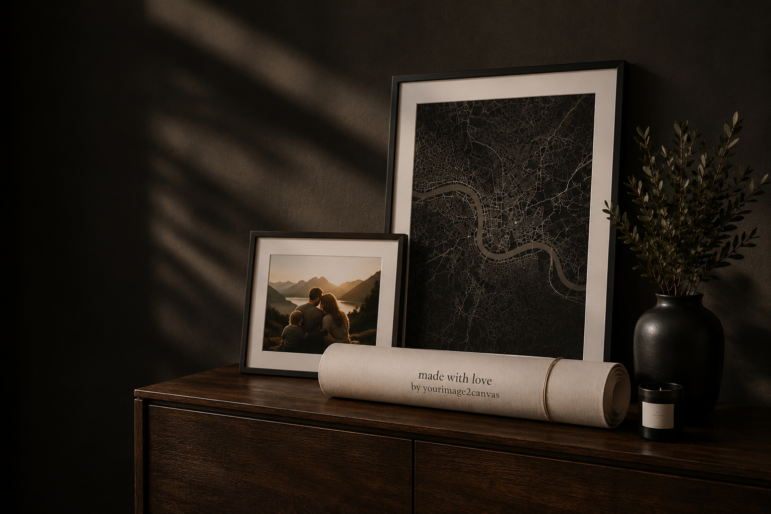 Premium personalised wall art, city maps and framed photo prints
