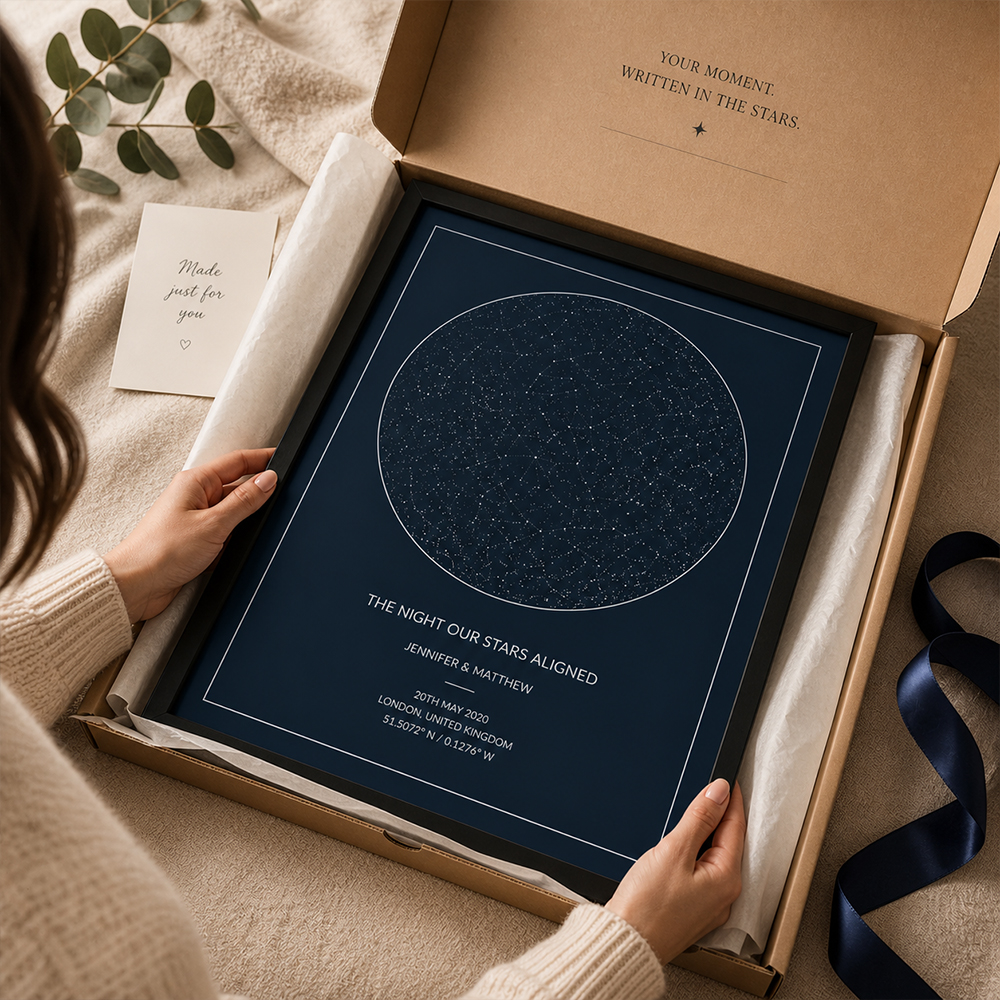 Personalised star map gift box