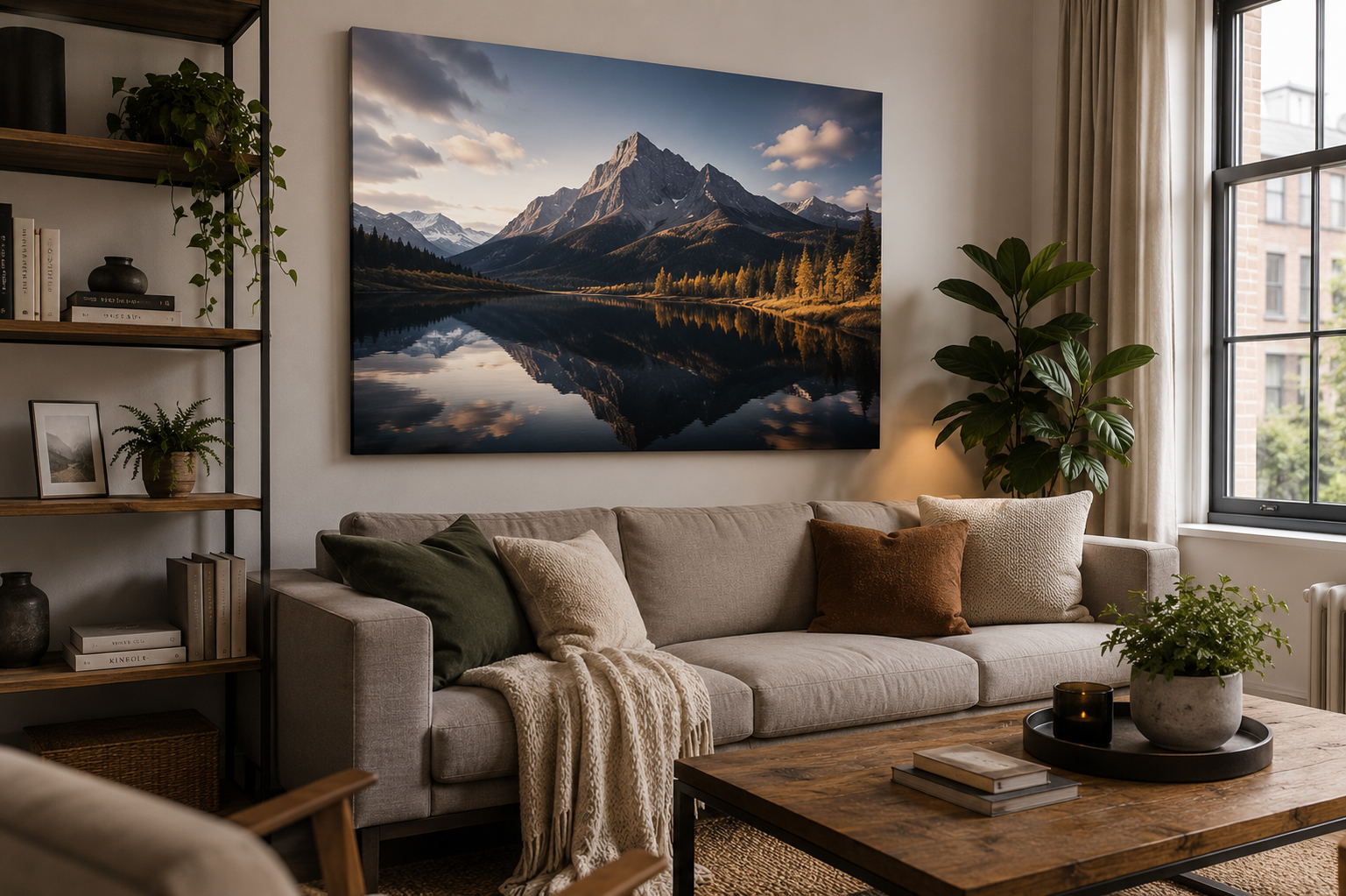 Finished canvas print displayed in a real home