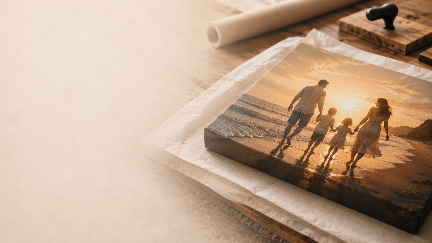 Premium handmade canvas print detail